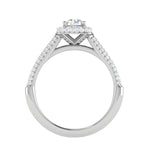 Load image into Gallery viewer, 0.50 cts Solitaire Double Halo Diamond Split Shank Platinum Ring JL PT RH RD 253   Jewelove.US
