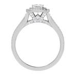 Load image into Gallery viewer, 0.50 cts Princess Cut Solitaire Square Halo Diamond Split Shank Platinum Ring JL PT RH PR 270   Jewelove.US
