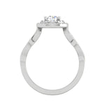 Load image into Gallery viewer, 0.50 cts Solitaire Double Halo Diamond with Twisted Shank Platinum Ring JL PT RH RD 275   Jewelove.US
