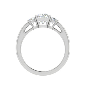 0.50cts. Cushion Solitaire Diamond Accents Platinum Ring JL PT R3 CU 119   Jewelove.US