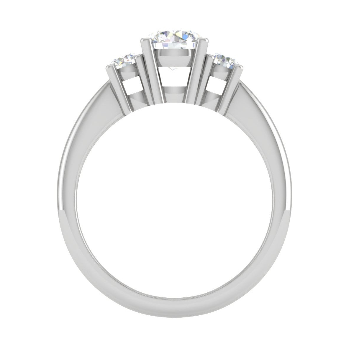 0.70 cts Solitaire Three Stone Platinum Diamond Accents Ring JL PT R3 RD 106   Jewelove.US