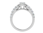 Load image into Gallery viewer, 0.50 cts Princess Cut Solitaire Halo Diamond Shank Platinum Ring JL PT RH PR 292   Jewelove.US
