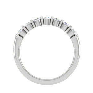 7 Pointer Half Eternity Diamond Platinum Ring for Women JL PT WB RD 146   Jewelove