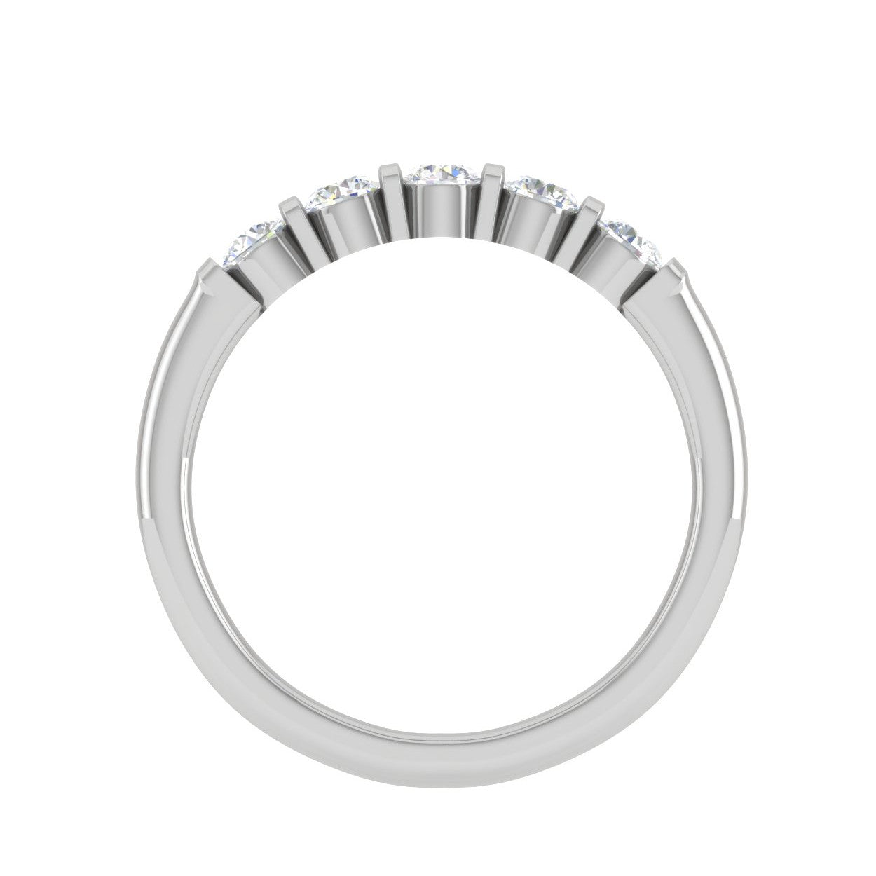 10 Pointer Half Eternity Diamond Platinum Ring for Women JL PT WB RD 145   Jewelove