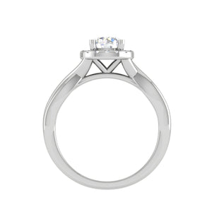 0.50 cts Solitaire Halo Diamond Shank Platinum Ring JL PT JRW2596MM   Jewelove.US