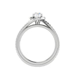 Load image into Gallery viewer, 0.50 cts Solitaire Platinum Halo Diamond Shank Ring JL PT PR RD 176   Jewelove.US
