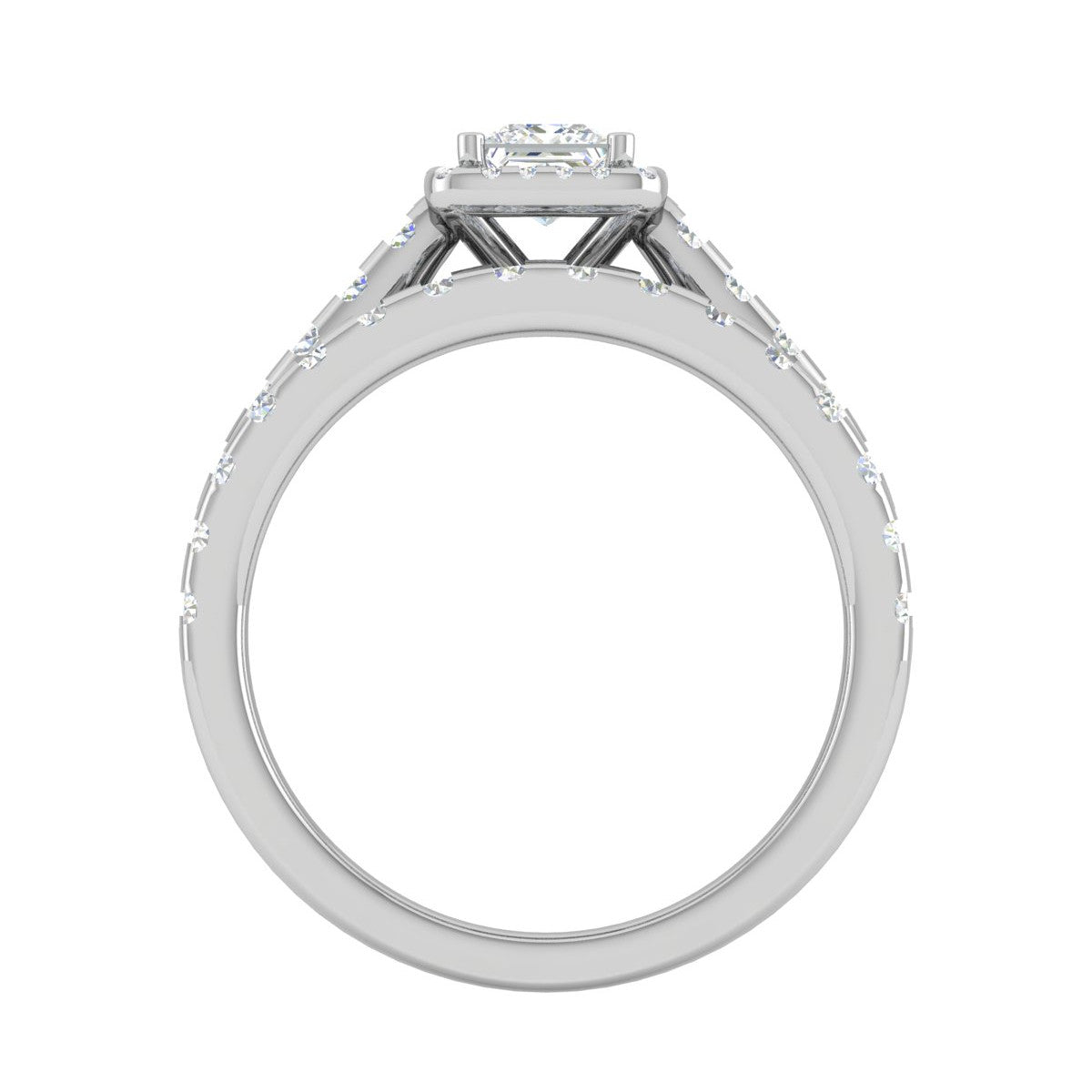 0.40cts Princess Cut Solitaire Platinum Diamond Shank Ring  for Women JL PT RV PR 141   Jewelove.US