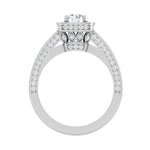 Load image into Gallery viewer, 0.50 cts Solitaire Square halo Diamond Split Shank Platinum Ring JL PT RH RD 177   Jewelove.US
