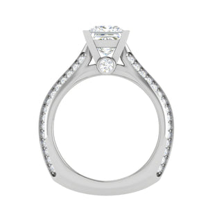 0.50 cts. Princess Cut Diamond Shank Platinum Solitaire Engagement Ring JL PT RP PR 107   Jewelove.US