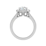 Load image into Gallery viewer, 0.50cts Cushion Solitaire Platinum Halo Diamond Shank Ring JL PT REHS1561   Jewelove.US
