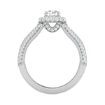 Load image into Gallery viewer, 0.50 cts Solitaire Square Double Halo Diamond Split Shank Platinum Ring JL PT RH RD 194   Jewelove.US
