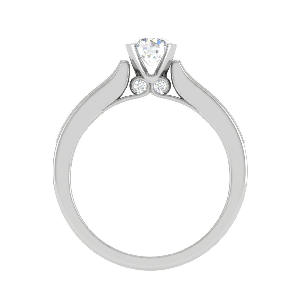 0.50 cts Solitaire with Princess Cut Diamonds Shank Platinum Ring JL PT RC RD 273   Jewelove.US