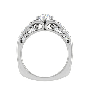 0.50 cts. Solitaire Designer Platinum Diamond Engagement Ring  for Women JL PT WB6030E   Jewelove