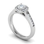 Load image into Gallery viewer, 0.50 cts Solitaire Square Halo Diamond Shank Platinum Ring JL PT RH RD 171   Jewelove.US
