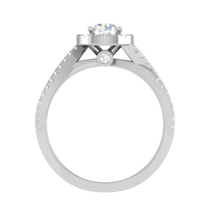 0.50 cts Solitaire Halo Diamond Twisted Shank Platinum Ring JL PT RP RD 132   Jewelove.US