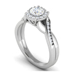 Load image into Gallery viewer, 0.50 cts Solitaire  Halo Diamond Shank Platinum Ring JL PT RH RD 175   Jewelove.US
