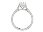 Load image into Gallery viewer, 0.70 cts Princess Cut Solitaire Square Halo Diamond Platinum Ring JL PT RH PR 115   Jewelove.US
