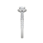 Load image into Gallery viewer, 0.50 cts Solitaire Square Halo Diamond Split Platinum Ring JL PT RH RD 180   Jewelove.US
