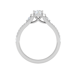 Load image into Gallery viewer, 0.50cts Cushion Cut Solitaire Halo Diamond Split Shank Platinum Ring JL PT R3 RD 174   Jewelove.US
