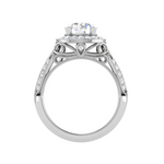 Load image into Gallery viewer, 0.50cts Solitaire Halo Diamond Split Shank Platinum Ring JL PT RAR1003   Jewelove
