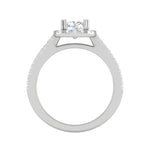 Load image into Gallery viewer, 0.50 cts. Cushion Solitaire Halo Diamond Shank Platinum Ring JL PT RH CU 129   Jewelove.US
