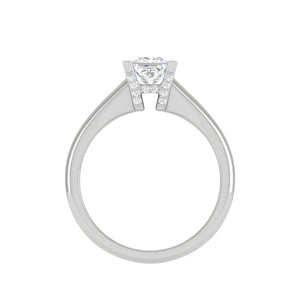 0.30 cts. Princess Cut Solitaire Shank Platinum Diamond Engagement Ring JL PT MHD267EG   Jewelove.US