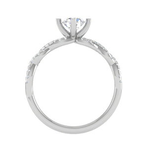 0.50 cts Solitaire Twisted Shank Diamond Platinum Ring JL PT RP RD 192   Jewelove.US