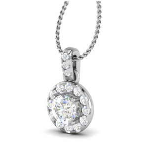 Designer Platinum with Diamond Solitaire Pendant JL PT PF RD 110   Jewelove.US