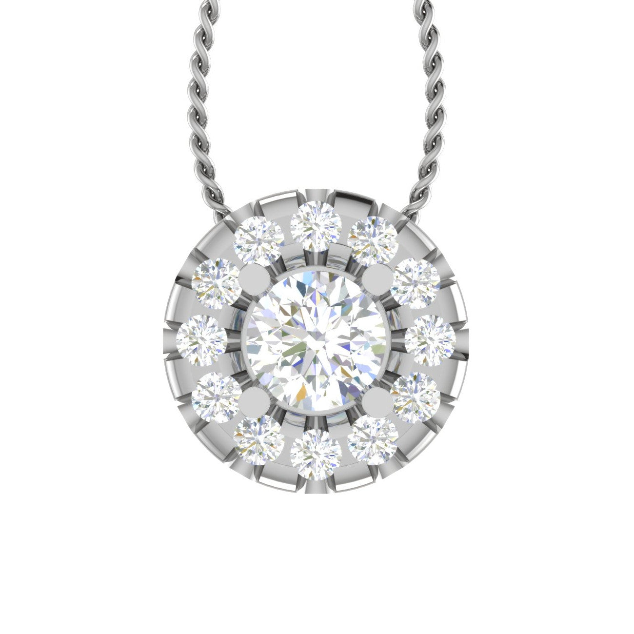 Designer Platinum with Diamond Solitaire Pendant JL PT PF RD 108   Jewelove.US