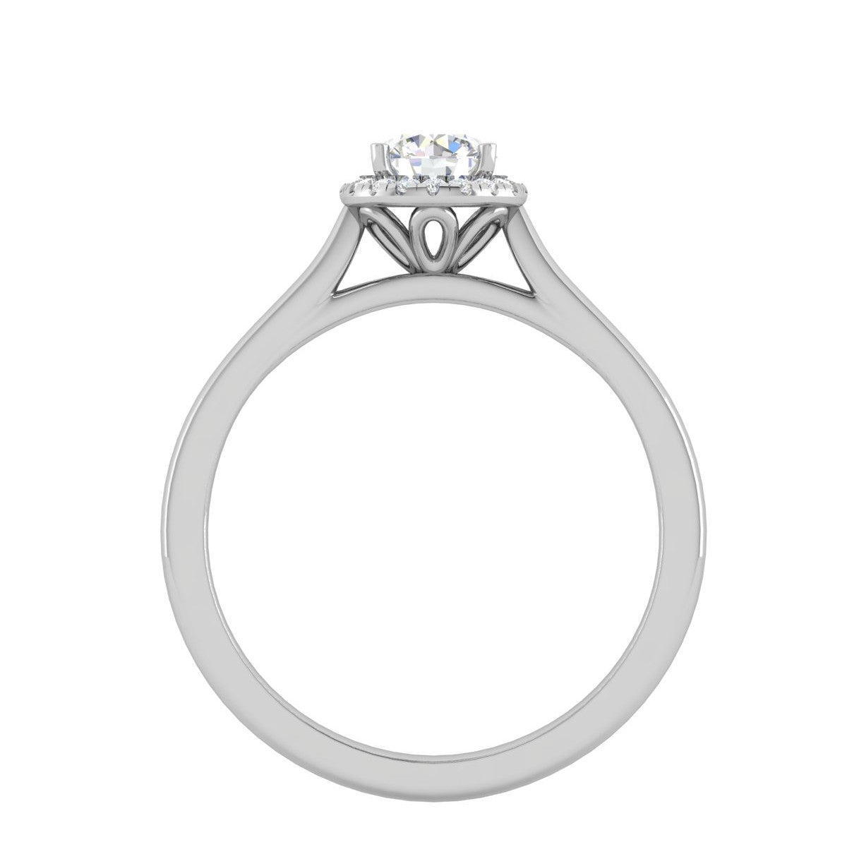 0.50 cts Solitaire Halo Diamond Platinum Ring JL PT RH RD 239   Jewelove.US