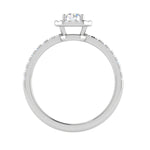 Load image into Gallery viewer, 0.50 cts Square Halo Solitaire Diamond Shank Platinum Ring JL PT RH RD 198   Jewelove.US
