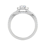 Load image into Gallery viewer, 0.50 cts Solitaire Halo Diamond with Twisted Shank Platinum Ring JL PT RH RD 278   Jewelove.US
