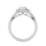 Load image into Gallery viewer, 0.50 cts Solitaire Square Halo Diamond with Twisted Shank Platinum Ring JL PT RH RD 274   Jewelove.US
