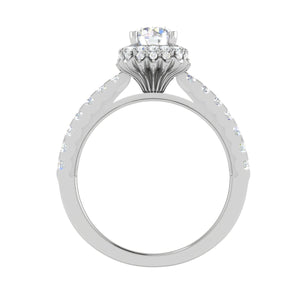 0.50 cts Solitaire Single Halo Diamond Shank Platinum Ring JL PT RH RD 191   Jewelove.US