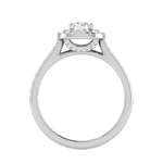 Load image into Gallery viewer, 0.50 cts Solitaire Double Halo Diamond Shank Platinum Ring JL PT RH RD 251   Jewelove.US
