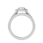 Load image into Gallery viewer, 0.50cts Solitaire Double Halo Diamond Split Shank Platinum Ring JL PT RV RD 145   Jewelove.US
