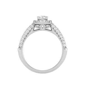 0.30 cts. Cushion Solitaire Halo Split Shank Platinum Ring JL PT JRW1549MM   Jewelove.US