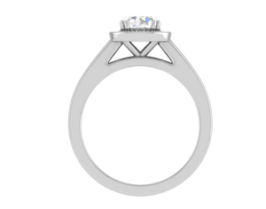 0.70 cts Solitaire Single Halo Platinum Ring JL PT RH RD 106   Jewelove.US