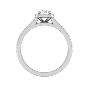 0.50cts Halo Diamond Split Shank Solitaire Platinum Ring JL PT M00329MD   Jewelove.US