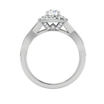 Load image into Gallery viewer, 0.50 cts Solitaire Double Halo Diamond Twisted Shank Platinum Ring JL PT RP RD 204   Jewelove.US
