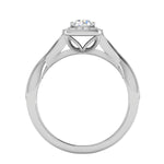 Load image into Gallery viewer, 0.50 cts Solitaire Halo Diamond with Twisted Shank Platinum Ring JL PT RH RD 276   Jewelove.US
