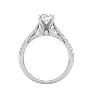 0.50cts Solitaire Diamond Shank Platinum Ring JL PT WB5799E   Jewelove.US