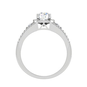 0.50 cts. Solitaire Platinum Halo Diamond Split Shank Engagement Ring  for Women JL PT WB6020   Jewelove