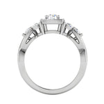 Load image into Gallery viewer, 0.50 cts Solitaire Square Halo Diamond Accents Platinum Ring JL PT RH RD 272   Jewelove.US
