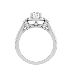 0.50 cts Solitaire Halo Diamond Platinum Ring JL PT JRW2586MM   Jewelove.US