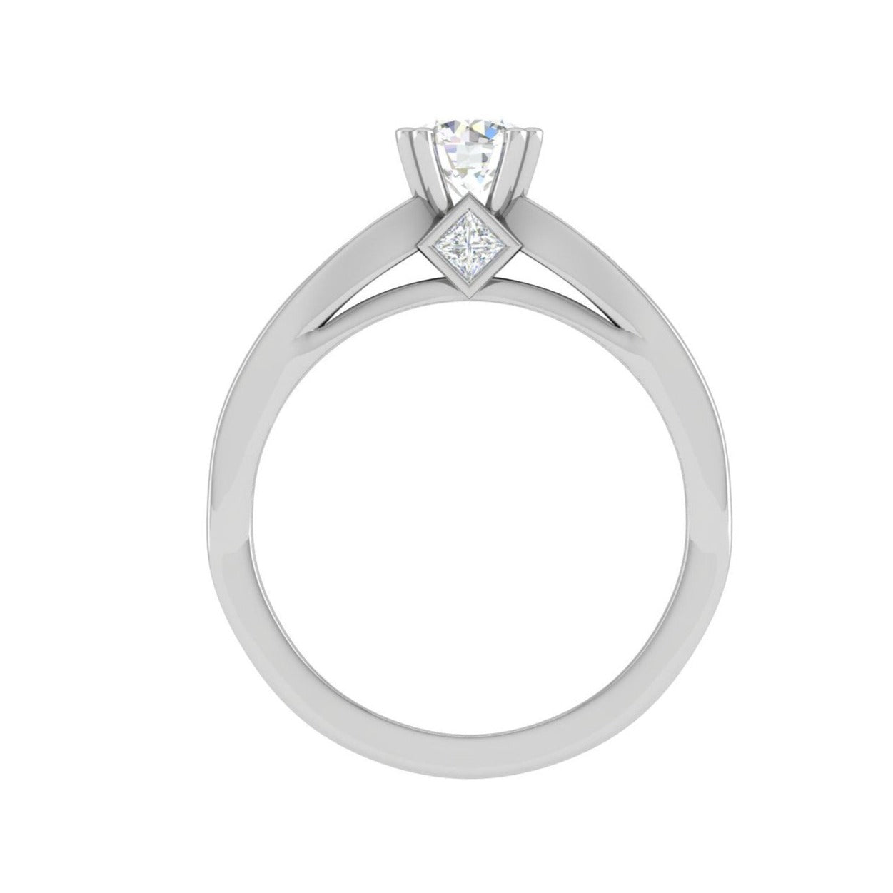 0.50 cts Pointer Solitaire Platinum Ring with Princess Cut Diamonds JL PT RC RD 275   Jewelove.US