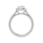 Load image into Gallery viewer, 0.50 cts. Cushion Solitaire Halo Diamond Shank Platinum Ring JL PT RH CU 138   Jewelove.US
