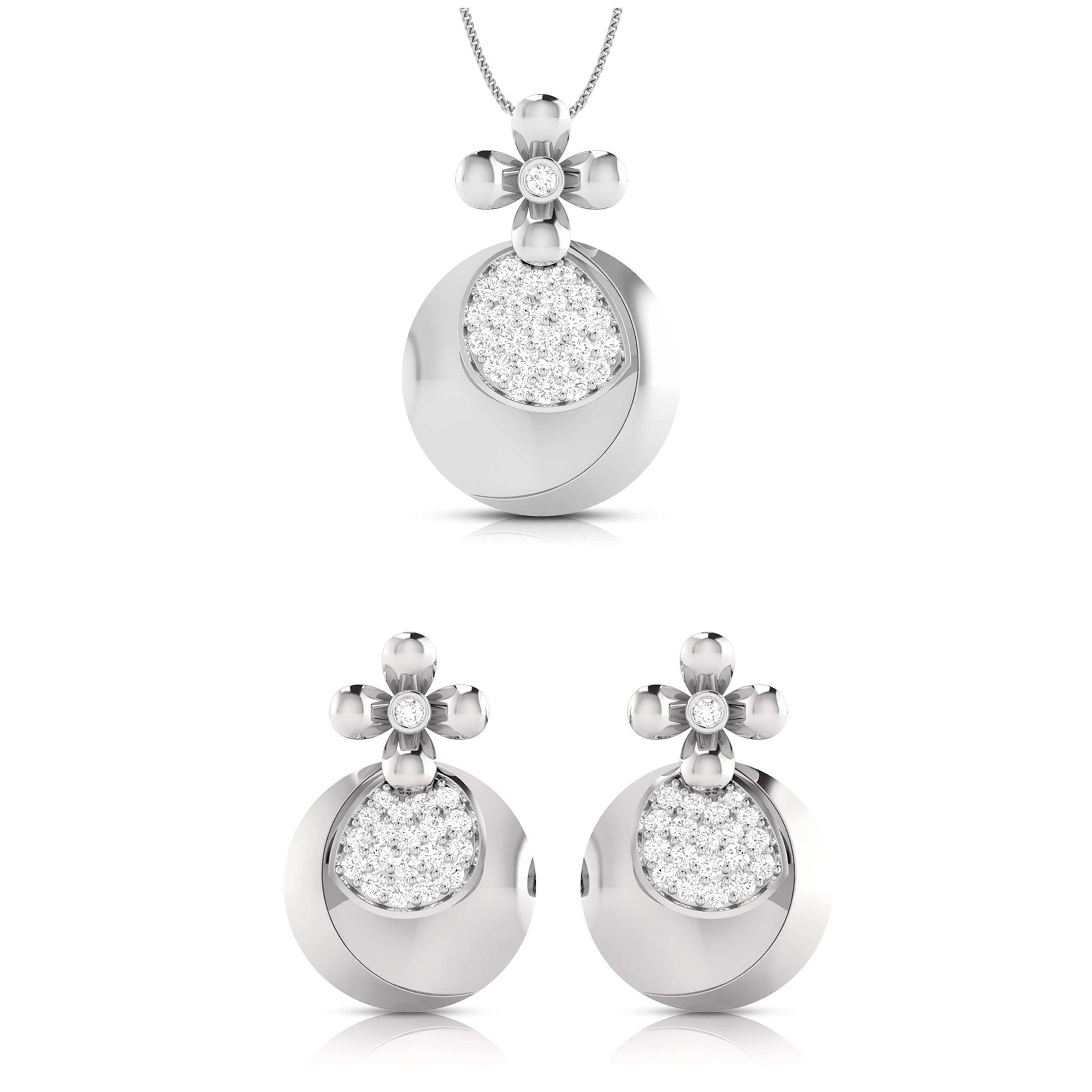 Designer Platinum Diamond Pendant Set JL PT P 34-A  Pendant-Set Jewelove.US