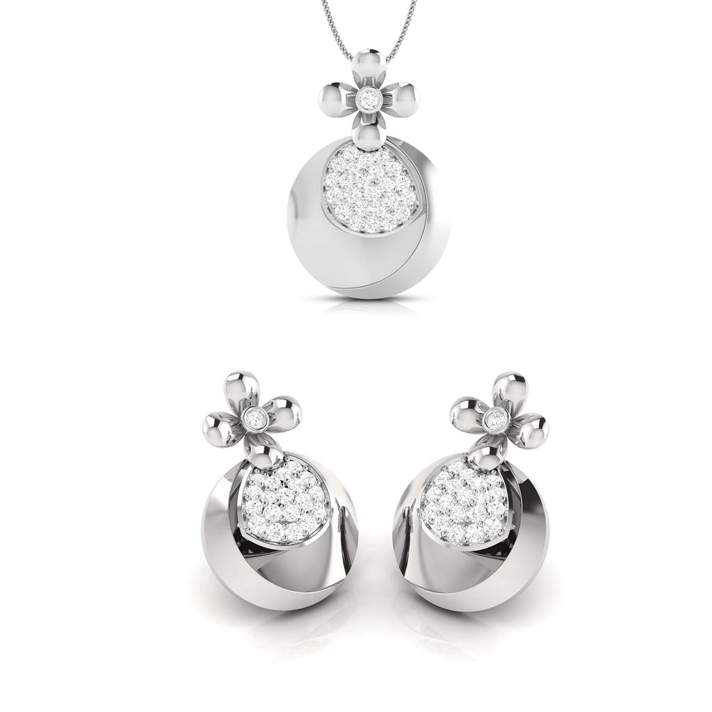 Platinum Diamond Pendant Set for Women JL PT P BT 40-A  Pendant-Set Jewelove.US