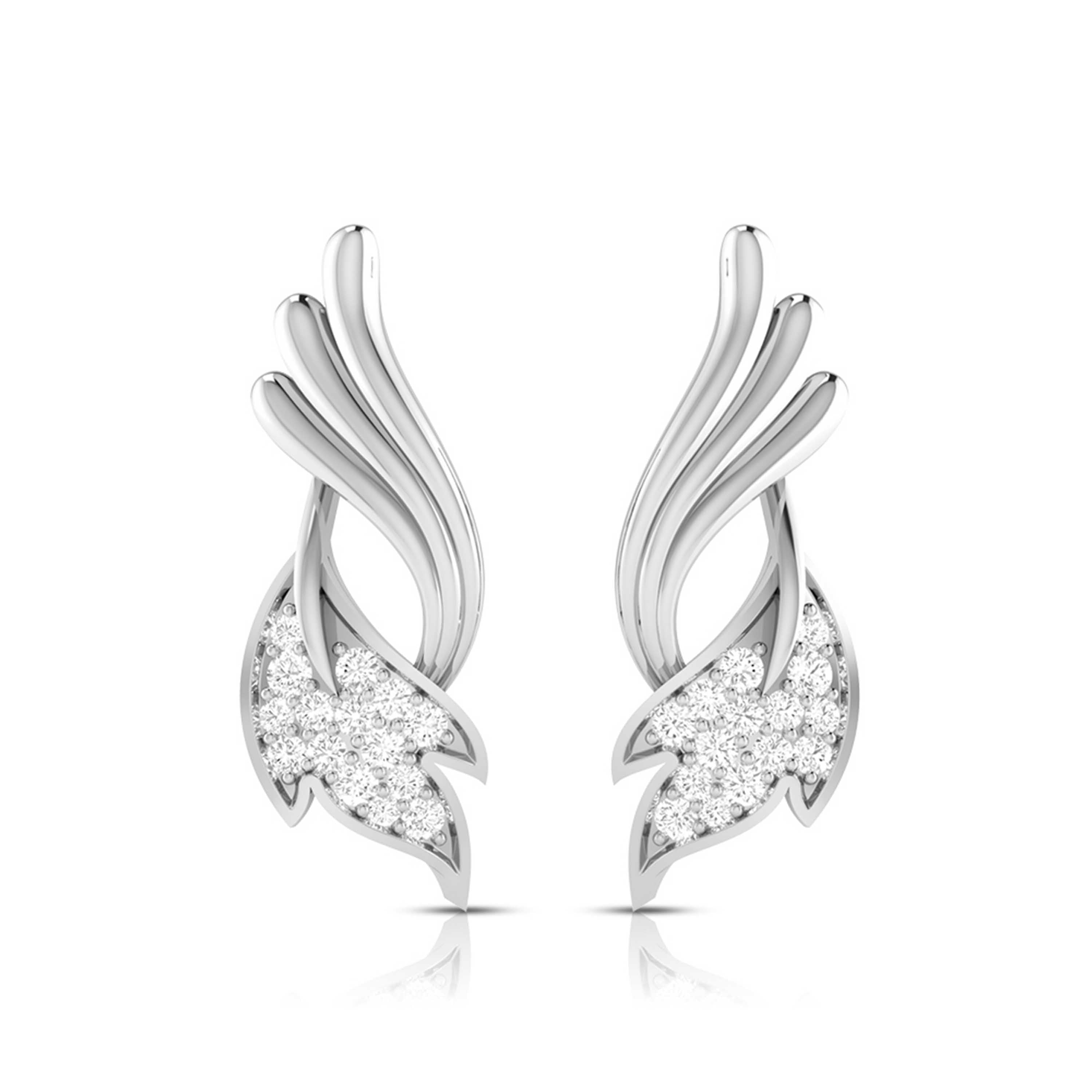 Diamond Platinum Wings Earrings for Women JL PT E BT 42-H   Jewelove.US